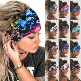 Tie Dye Wide Stretch Headbanden Dames Hoofdwrap Turban Bandage Headwear Hairbands Bandana Wide Headbands Hair Accessoires Dropship