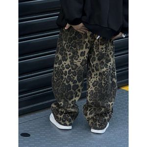 Leopardo teñido de corbata 2023 Otoño Invierno Estilo coreano Big Big Boys Veet Casual Children Pantalones hermosos L2405