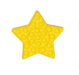 Tie-geverfd Push Bubble Fidget Toys Party Gunst Star Shape Sensory Puzzels Pops Popper Bubbles Silicone Decompressie Early Educational Toy