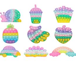 Tie-geverfde speelgoedfeestjes Push Bubble Cartoon Board Game Soft Sensory Gifts Per Bubbles Lolli Fruit Squeeze Puzzle 20225979929