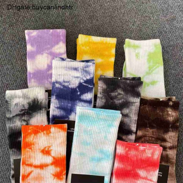 Tie Dyeing teinture Designer Hommes Femmes Bas Coton Chaussettes De Sport Skateboard Hiphop Couple Longue Chaussette 26E6