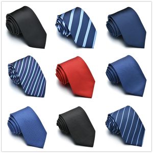 Cravate pour hommes Slim Slim Collille de couleur Solide Polyester étroit Cravat Royal Blue Black Stripe Stripe Party Formel S