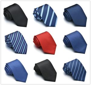 Stropdas voor mannen Slanke effen kleur stropdas Polyester smalle das Koningsblauw Zwart Rood Streep Feest Formeel s Fashion9659579