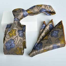 Tie zak handdoek heren zakelijke pakken gestreepte jacquard polyester 7 cm hoge dichtheid stropdas sets