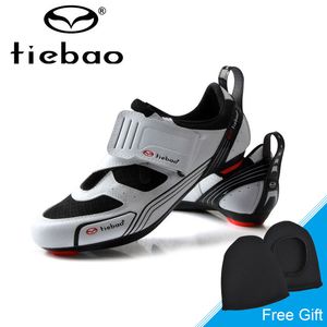 Tiebao, nuevos Zapatos de bicicleta de carretera para hombre, Zapatos de ciclismo transpirables antideslizantes, Zapatos deportivos atléticos de triatlón, bicicleta