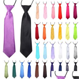 Corbatas para niños Corbata ajustable Corbata elástica Accesorios para bebés Color sólido Casual para niños MTI Colores Gota Entrega Maternidad DHQTN