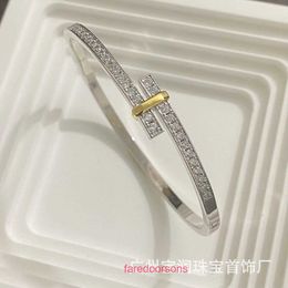 Tifanism populaire luxe designerarmband T Family Edge-armband Hoge kwaliteit, eenvoudig en sfeervol s925 zilveren ring verpakt temperamen met originele doos