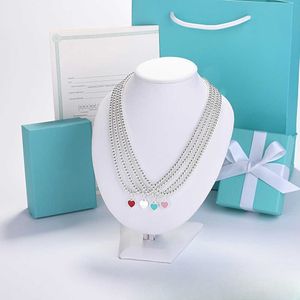 Tifaniym classique émail amour t maison collier ins vent goutte colle en forme de coeur perle ronde bouddha chaîne pêche femme bijoux