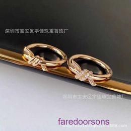 Tifannissm Anillos de diseño joyería de diseño anillo nudo sinuoso Vine entretejido diamante s925 chapado en oro rosa de 18 quilates con caja original