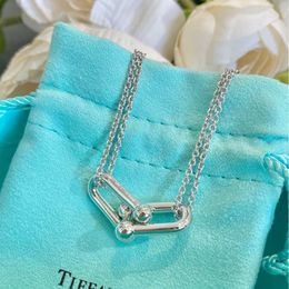 Tiff a ny Star estilo V-oro collar de diamantes de alta calidad CNC versión alta colgante de moda minimalista