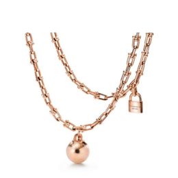 Tiff tout bijoux pendentif collier designer mode de luxe pendentifs en fer à cheval série colliers 6 styles Rose Gold Platinum Chain di278f