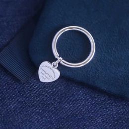 Tiff Ring Designer Bijoux Bijoux de mode de luxe S925 Sterling Silver Heart Charm Ring avec un design populaire Bague personnalisée pour accessoire de bijoux de petite amie