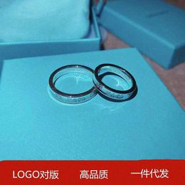 Tiff Ring Designer luxe mode-sieraden S925 Zilver Hoge kwaliteit 1837 Ring Klein Alfabet Klassieke Zwarte Ring Qixi Valentijnsdag Cadeau sieraden accessoire