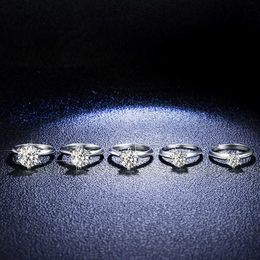 Tiff Ring Designer luxe mode damessieraden Geavanceerde versie T S925 Sterling zilveren diamanten ring klassieke zes klauwkroon voorstel accessoire