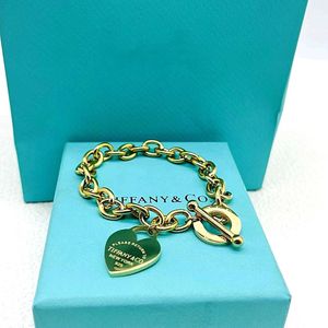 Tiff T Homes nieuwe liefdesbrief titanium staal vergulde 18K gouden armband dames roestvrijstalen sieraden