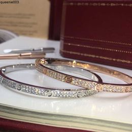 Tiffahylioes Bracelet Femme Or Couple Double Rangée Diamant Bijoux De Luxe Largeur 5mm Processus D'incrustation Haute Résistant À La Décoloration Bracelets Designer pour Femme Luxueux