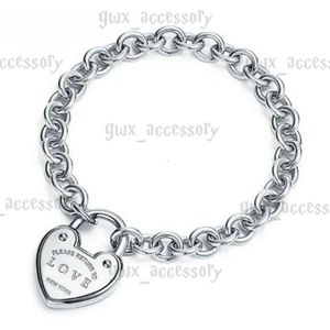 Tiffancy Bracelet Designer Classique Tiffanybracelet S925 Sterling Argent Double Plaque Pendentif avec Goutte À Goutte Colle Diamant Plaqué Coeur Bracelet Tiffanyset Mode 714