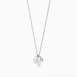 Tiffancy Collier Designer Classique Tiffanybracelet S925 Sterling Argent Double Plaque Pendentif avec Goutte À Goutte Colle Diamant Plaqué Coeur Collier Tiffanyset Mode 3 69