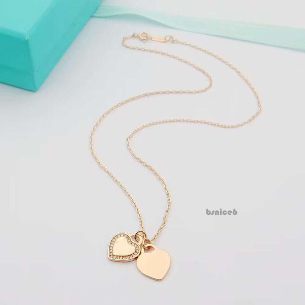 Tiffancy Collier Amour Coeur Designer Collier Femmes Hommes Bijoux De Luxe Lettre Plaqué Or Argent Chaîne Femme Pendentif Colliers En Métal Cadeau Tiffanybracelet 8232