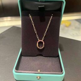 Tiffanies Hangers Hart Jowery Necklace Designer Bracelet For Women Luxury Sieraden Ureflatie Nieuwe Pink Diamond Lock ketting V Goud Electrolated 18K