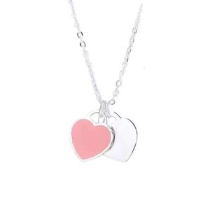 Tiffaniness ketting klassiek extreem eenvoudige stijl romantische liefde hart email hanger hanger ontwerp vrouwelijke sleutelbeen keten p4wi