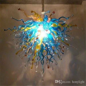 Tiffany gebrandschilderd glas kunst hanglampen elegante speciale woning en hotel decoratie kleine LED-verlichting Moderne handgeblazen kroonluchters