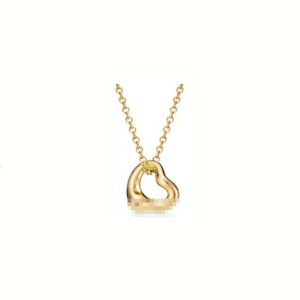 Tiffanyans designer sieraden ketting Modieuze minimalistische T-home sterling zilveren holle hartvormige liefde hanger ketting met perzik hart sleutelbeen ketting