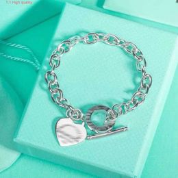 Tiffanyans – Bracelet en argent de styliste, chaîne Ot classique, Design de mode, bijoux à main d'amour pour dames en direct