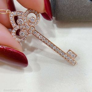 Tiffanybead kettingontwerper voor vrouwen tiffanyjewelry sieraden hoge versie sleutel ketting nieuwe volledige diamant zonnebloem kroon kroon iris sleutelbeen zweet