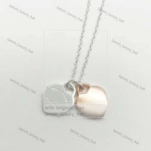 Tiffanyjewelry 925 Zilveren ketting vrouwen cadeau blauwe hart kettingen hanger vrouwelijke sieraden voortreffelijk vakmanschap merk klassieke tiffanyjewelry ketting d38