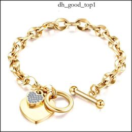 Tiffanyjewelry Bracelet Designer Bracelet Tiffanyjewelry Gold Link Chain Fashion Lover Heart Pendant Link armbanden Roségoud kleur Roestvrij stalen armband 281