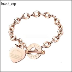 Tiffanyjewelry armband Designer Bracelet Tiffanyjewelry Gold Link Chain Fashion Lover Heart Pendant Link armbanden Rose Gold kleur roestvrijstalen armband 4ec 4ec