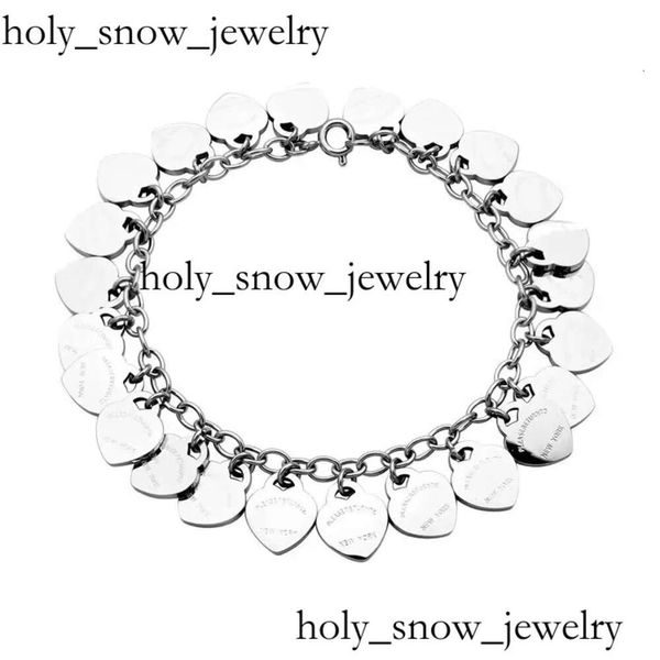 Pulsera de cadena de diseñador de Tiffanyjewelry Luxury Múltiples pulseras de corazón para mujeres Strands de acero inoxidable Cadena de joyería a mano Accesorios de joyería 3608