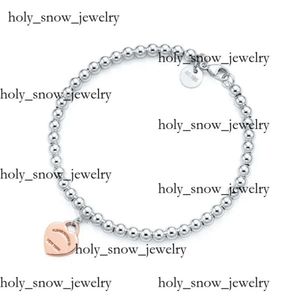 TiffanyJewelry Designer Jewelry TiffanyJewelry Bracelet Net 100% 925 Silver Round Bead Love Bracelet en forme de cœur TiffanyJewelry Gold Femme Souvenir Gift 242