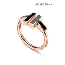Tiffanyjewelry Designer Sieraden Vrouwen Golde draad voor vrouwen Heren trouwring Open met een maand-van-Pearl Diamond Ring Titanium Sier Rose Gold 533