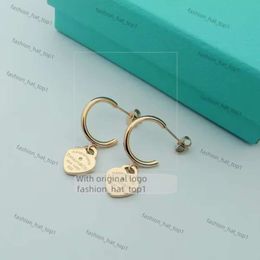 Tiffanyjewelry -oorlingen luxe designer merk Tiffanyjewelry Heart Stud Hoop Steel 18K Gold Silver Rose Women Love Diamond Earbrings Girls 741