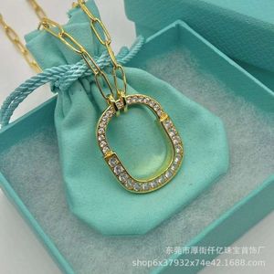 Tiffanyjewelry gouden kettingontwerper ketting voor vrouwen Tiffanyjewelry ketting High Edition Lock ketting S925 Sterling Silver Fashion High Grade ketting 601