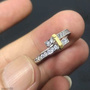 TiffanyJewelry Heart Designer Diamond Rings For Women Finger anillos Nouvelle séparation de couleurs Anneau à double ligne V Gold Electroplated 1 IVQ7 IVQ7 IVQ7 IV5M IV5M