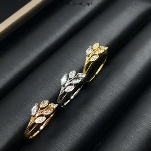 Tiffanyjewelry Hart Gouden Designer Rings For Women Luxury Jewelry Original Steel Seal High Edition Nieuw product Vine Leaf Vol Diamond Ring Vrouw V Tiffanyring 763