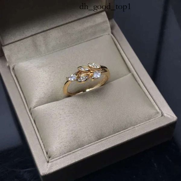 TiffanyJewelry Heart Gold Designer sonnets pour femmes bijoux de luxe Original Steel Seal High Edition Nouveau produit Vine Full Diamond Ring Femme V Tiffanyring 558