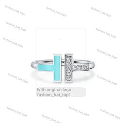 TiffanyJewelry Ring Designer Classic Open Double T Ring Couple Couple Ring 925 STERLING Silver Ring Tendal High Quality Couple Anniversary TiffanyJewelry Stripe 675