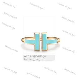 TiffanyJewelry Ring Designer Classic Open Double T Ring Couple Couple Ring 925 STERLING RING TRAND HAUT QUALITÉ COUPLE ANNIVERSAIRE TIFFANYJEWELRY Stripe 7F2