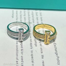 TiffanyJewelry Ring Designer for Women Jewelry T1 Diamond High Edition 18K Rose Gold Fashion Simple Couple Anillos WC31 WC31 WC31 SZBG