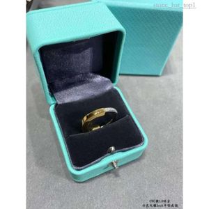 Tiffanyjewelry Ring Designer Luxe mode diamantring voor dames vinger anillos diamant set ushaped borgring met v gouden elektrop 8768