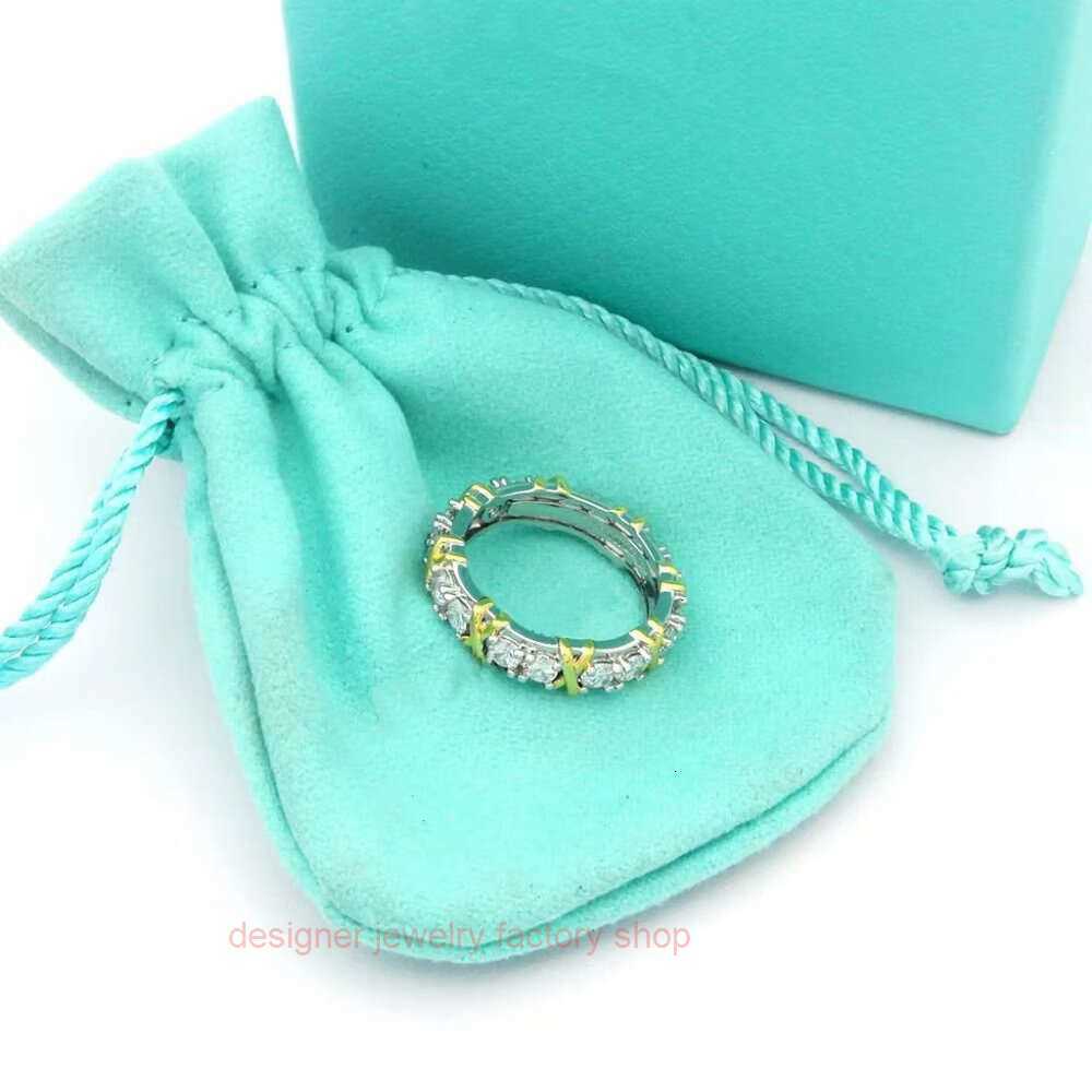 Anel Tiffanylm Designer Anel de Amor Anéis para Mulheres Anel de Diamante de Ouro Emoção Anéis de Noivado Fino para Mulheres Loja de Fábrica Amigo Presente Pcmz