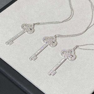 Tiffanylris eckle sieraden S925 zilveren hoge editie nieuwe volledige diamanten sleutel Iris ketting zonnebloem diamant Rose gouden hanger trui keten tiff