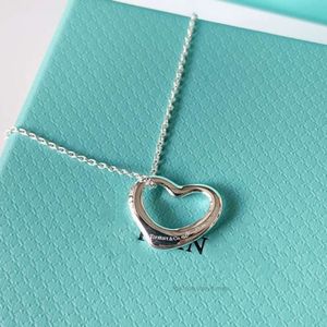 Tiffanylris esigner Classic s925 sterling zilver hartvormig hol hart liefde perzik hart hanger ketting 520 cadeau voor Valentijnsdag met doos