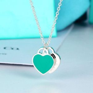 Tiffanylris ewelry Ketting S Sier T Emaille Liefde Ketting Eenvoudige Geavanceerde Gevoel Hanger Kraag Ketting Cadeau voor Vriendin