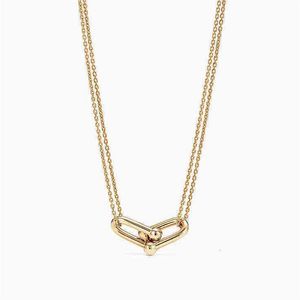 Tiffanylris Harm S925 Sterling Zilver U-vorm Ketting Mode Vrouwen Rose Gouden Hanger Cadeau Voor Ketting Familie En Vrienden Y220307