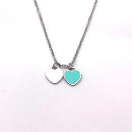 Tiffanylris uxury Collier de créateur 10 mm Collier coeur bleu dames pendentif bijoux cadeau de Saint Valentin pour petite amie avec boîte